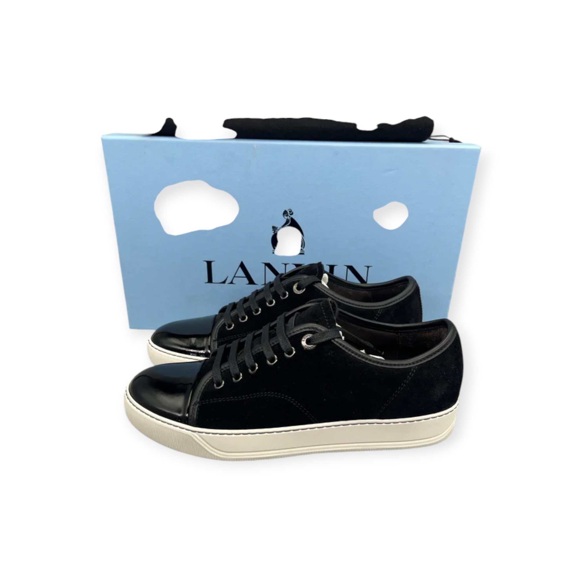 Lanvin Dbb1 Patent Cap Toe Sneaker Black | 41