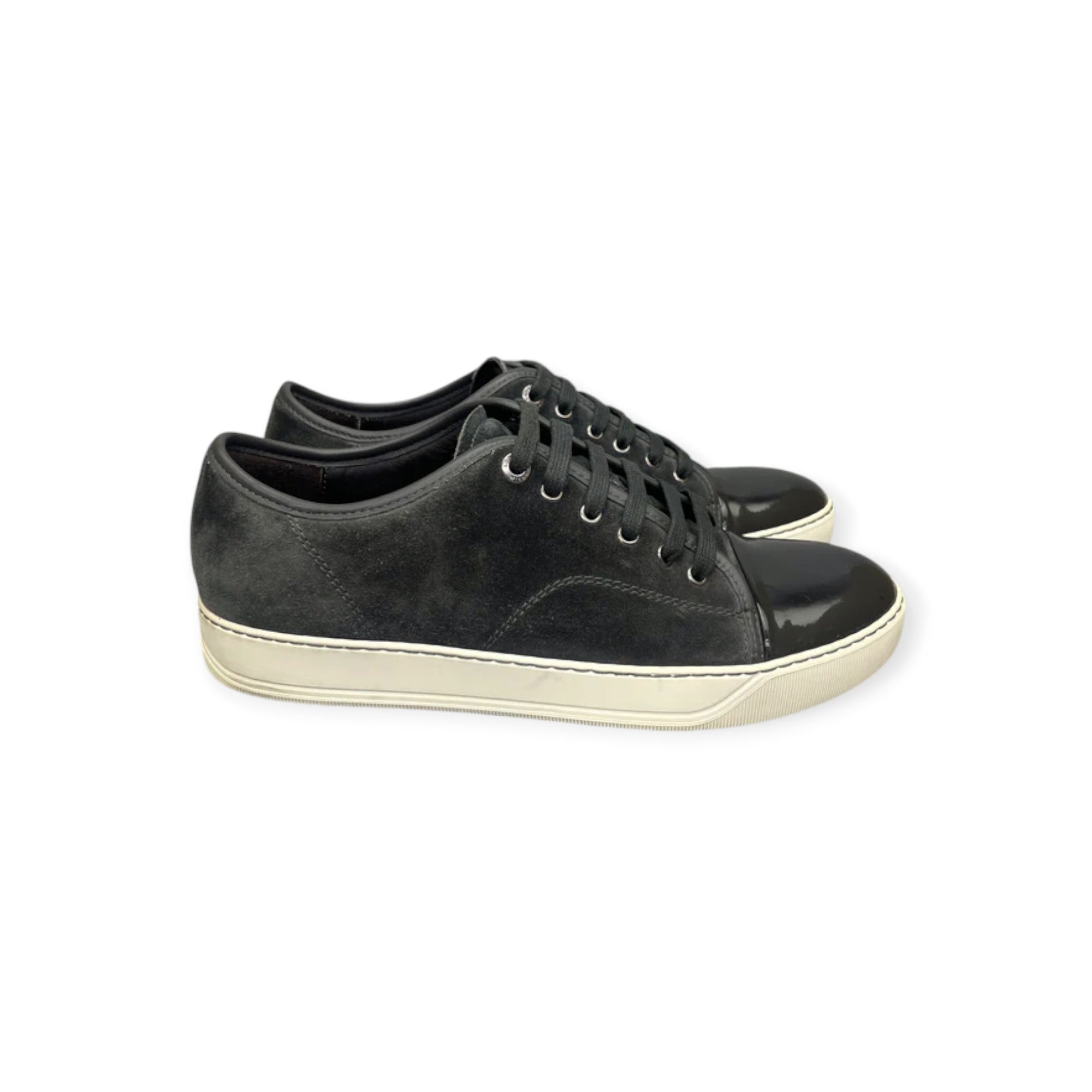 Lanvin Dbb1 Patent Cap Toe Sneaker Elephant Grey | 43