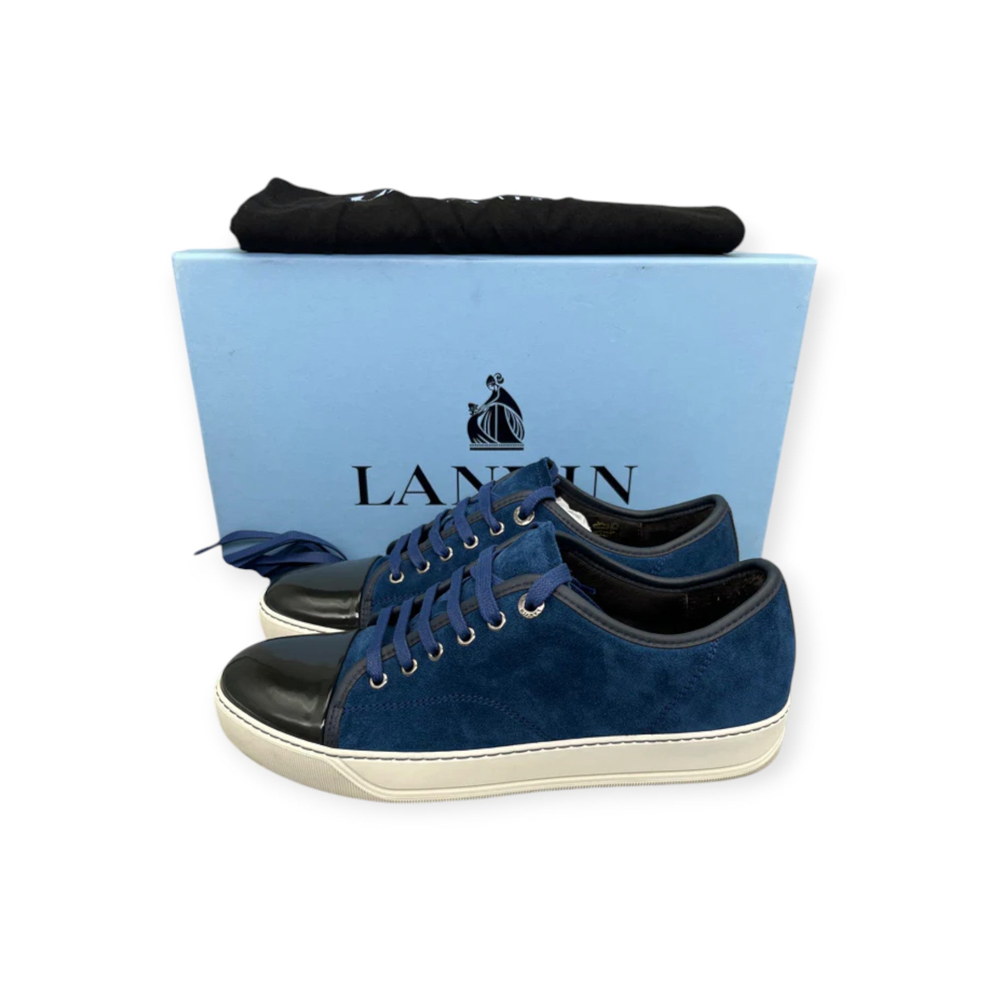 Lanvin Dbb1 Patent Cap Toe Sneaker Blue | 42